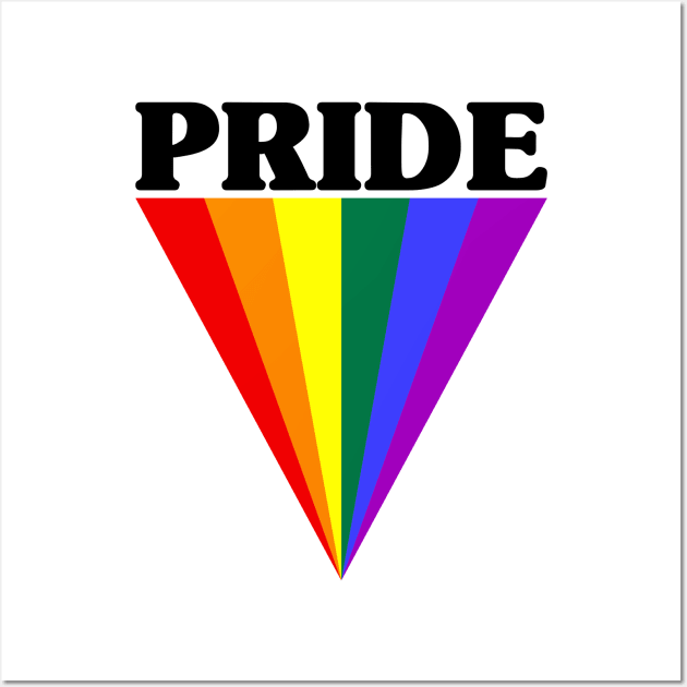 Pride Triangle Rainbow Frabe Black Wall Art by Monstershirts